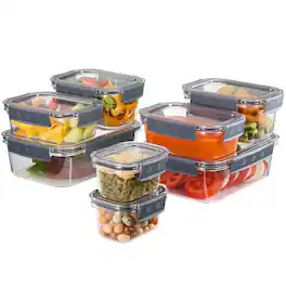 Sorbus - 16Pc Airtight Plastic Food Storage Containers with Lids - BPA Free, Keeps Food Fresh, Leak Proof, Meal Prep - Clear