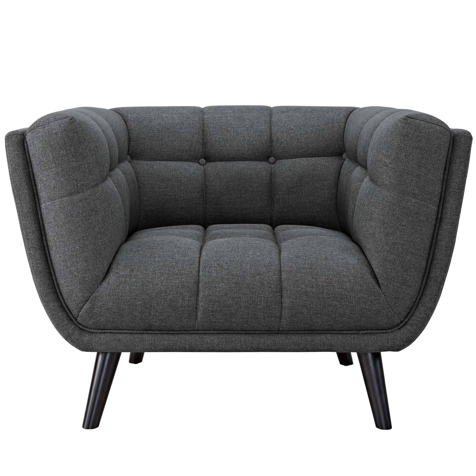 Back. Modway - Bestow Upholstered Fabric Armchair by Modway - Gray.