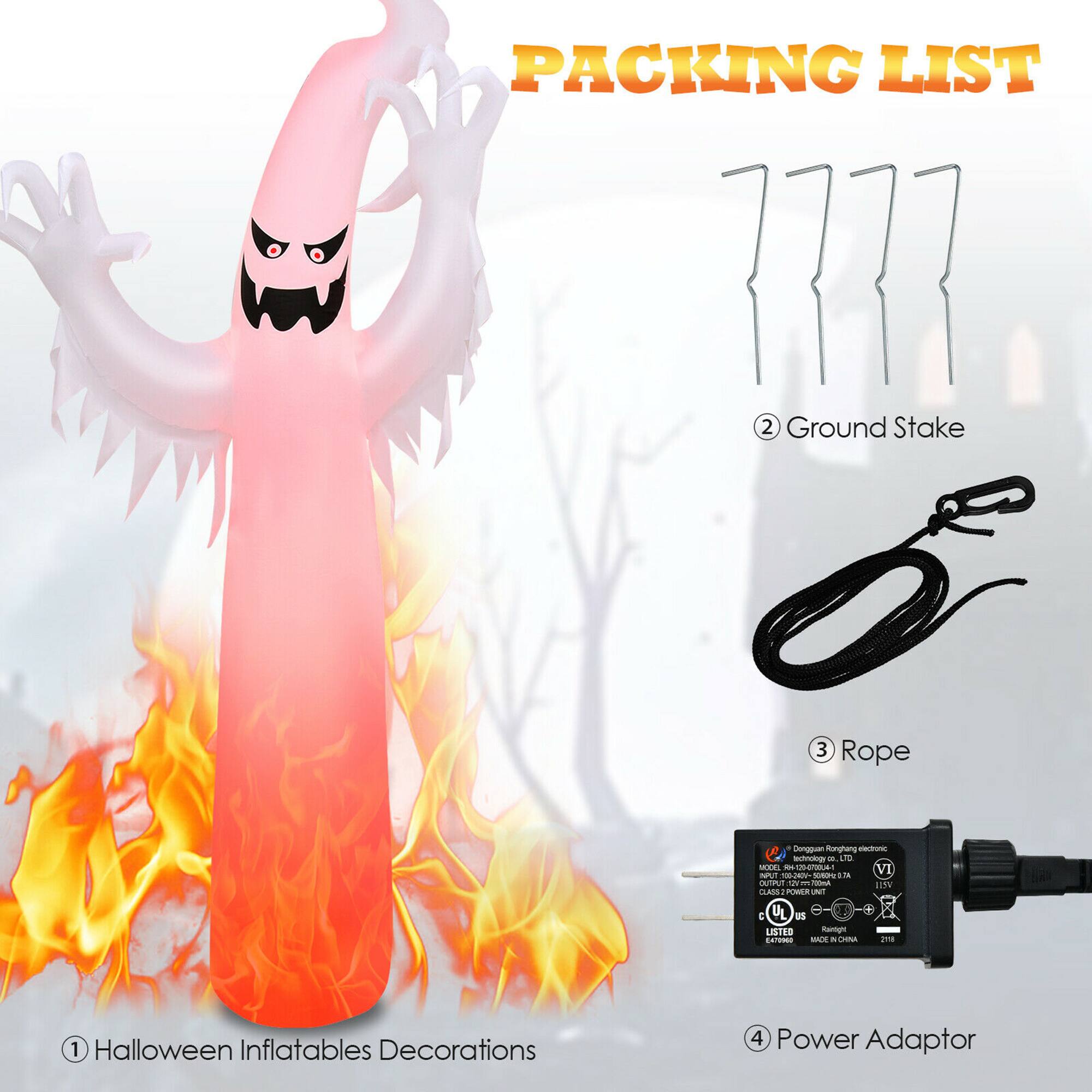 PACKING LIST

1. Halloween Inflatables Decorations
2. Ground Stake
3. Rope
4. Power Adaptor