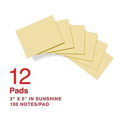 12 Pads  
3" x 5" in Sunshine  
100 Notes/Pad