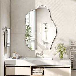 Easly - 26 in. W x 38 in. H Irregular-shaped Vanity Wall Mirror - Frameless