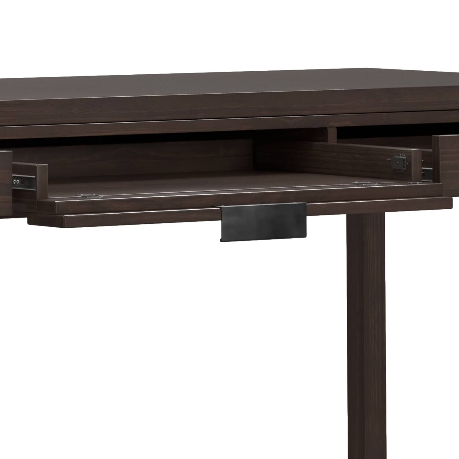 Alt View 6. Simpli Home - Hollander SOLID WOOD Contemporary Modern 72 inch Wide Wide Desk in Warm Walnut Brown - Warm Walnut Brown.