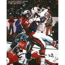 Deacon Jones Foundation - NY Giants "Snowed-In" Fine Art Canvas Print 24" x 36" by Artist Edgar Brown - Multicolor