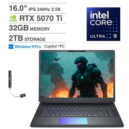 Alienware - Area-51 AI Gaming Laptop 16" 240Hz (Intel Ultra 9-275HX, RTX 5070 Ti, 32GB DDR5, 2TB SSD, Win 11 P) w/USB Hub - Liquid Teal