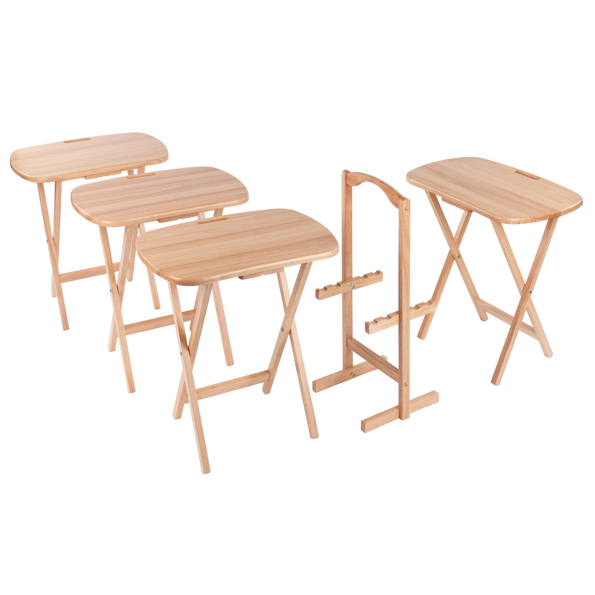 Alt View 1. Winsome Wood - Lucca 5-pc Snack Table Set - Natural.