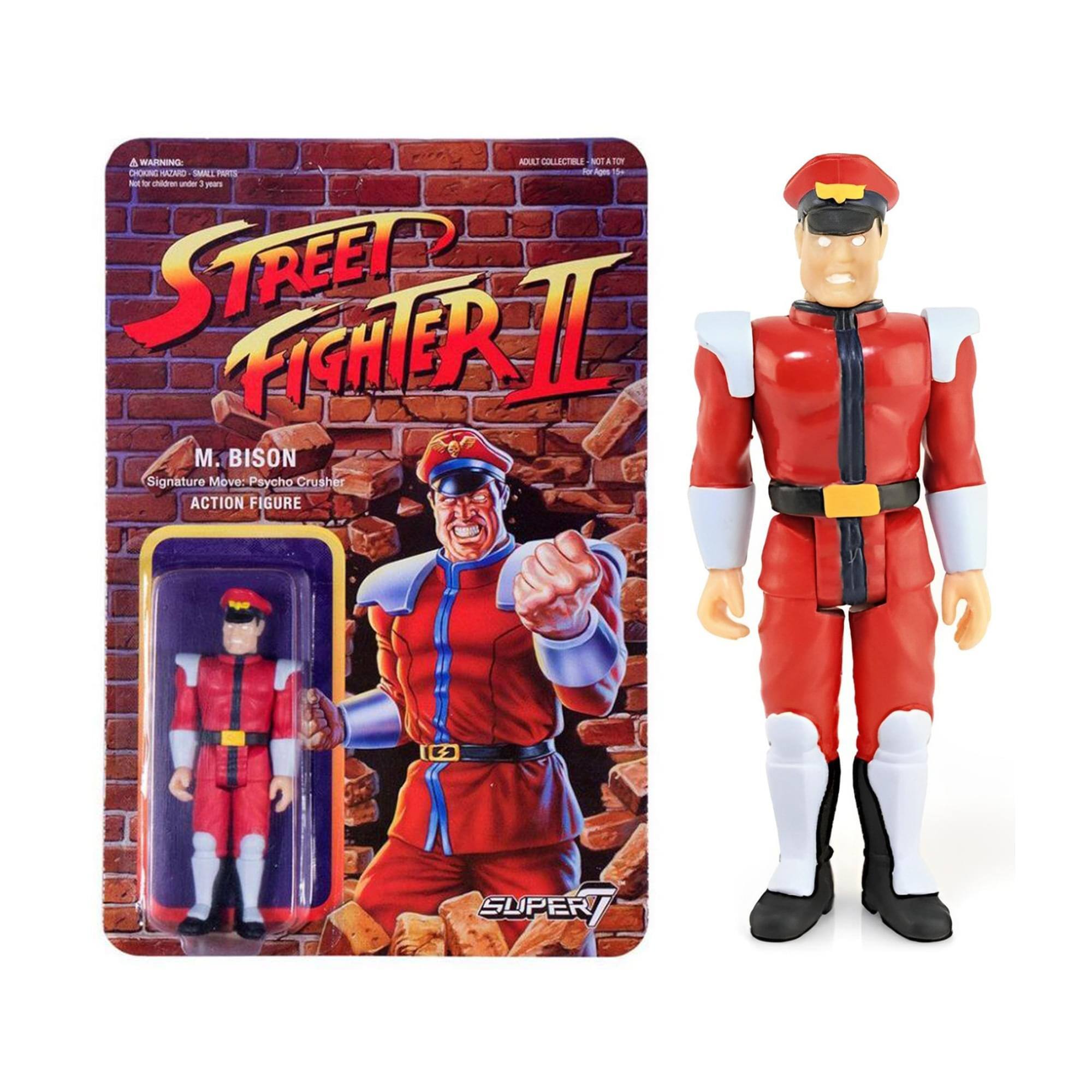 A WARNING AEXILI M A SU HOAR MANO TM PT - Apm S - - - - -r STREETS FIGHER II M. BISON Signature Move Psycho Crusher ACTION FIGURE SUPERT