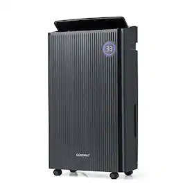 Costway - 4500 Sq. Ft Dehumidifier for Basement with 4 Modes 3-Color Indicator 24H Timer - Black