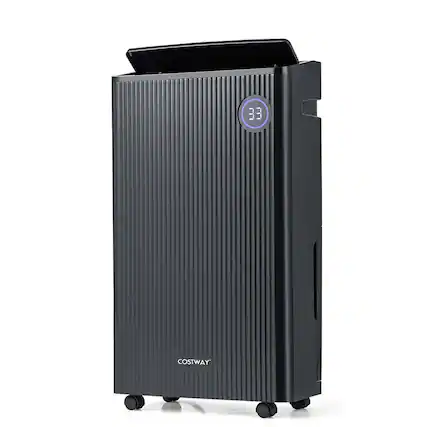 Front. Costway - Costway 4500 Sq. Ft Dehumidifier for Basement with 4 Modes 3-Color Indicator 24H Timer - Black.