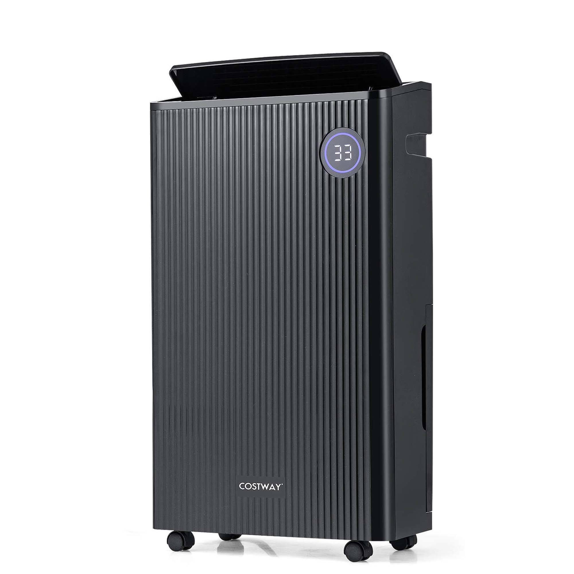 Front. Costway - Costway 4500 Sq. Ft Dehumidifier for Basement with 4 Modes 3-Color Indicator 24H Timer - Black.
