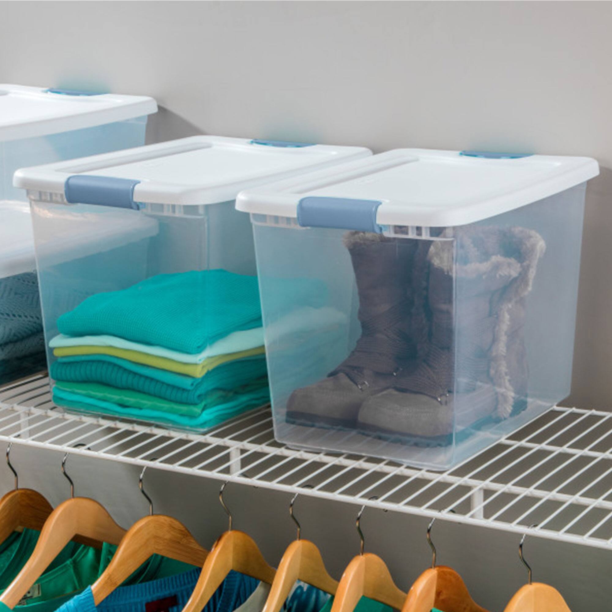 Alt View 5. Sterilite - Sterilite 25 Quart Latching Storage Box, Stackable Bin with Latch Lid, 18 Pack - Clear.