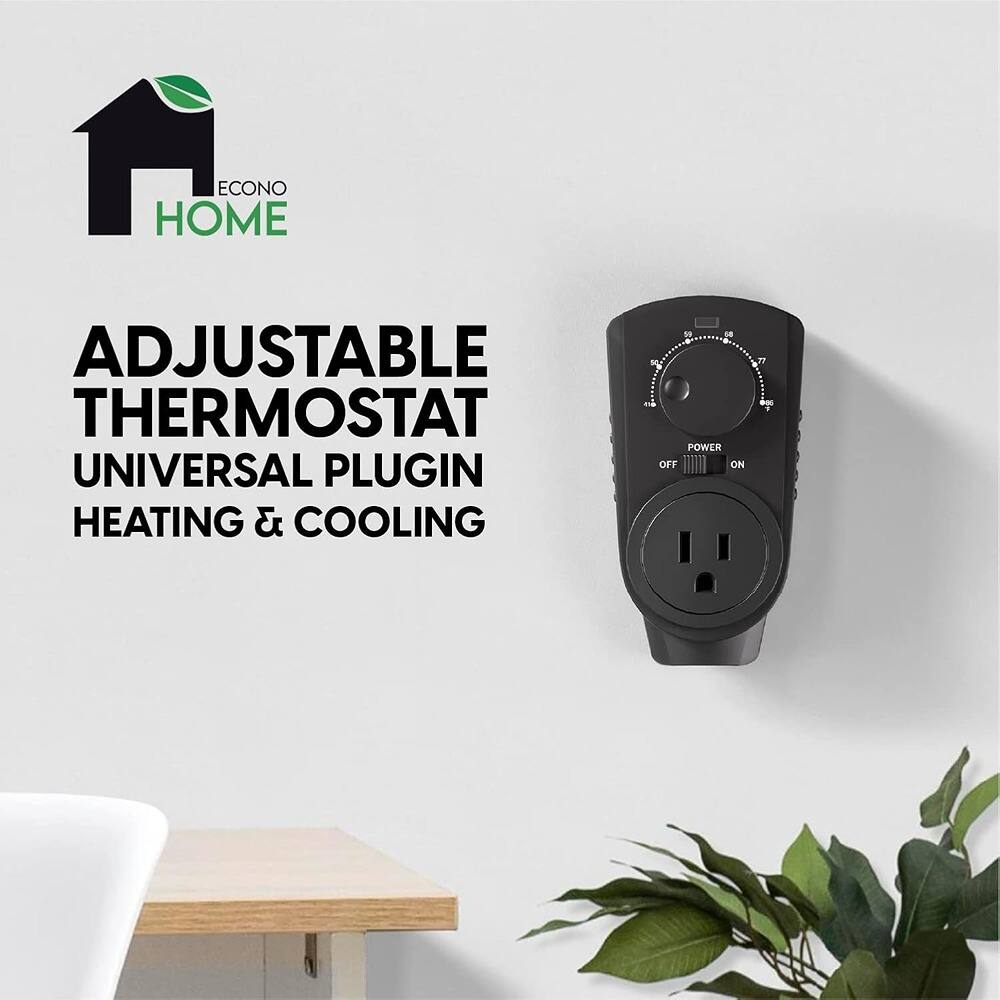 ECONO HOME  
ADJUSTABLE THERMOSTAT  
UNIVERSAL PLUGIN  
HEATING & COOLING