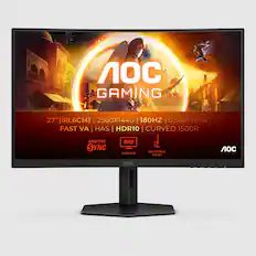 GAMING 27" (68.6CM) | 2560X1440 | 180HZ | 0.5MS MPRT | FAST VA | HAS | HDR10 | CURVED 1500R | ADAPTIVE SYNC | QHD | QUAD HD | ADJUSTABLE STAND