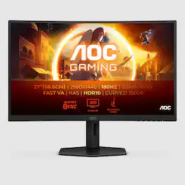 AOC - CQ27G4X 27" VA Curved QHD 180Hz 0.5ms Gaming Monitor - Black