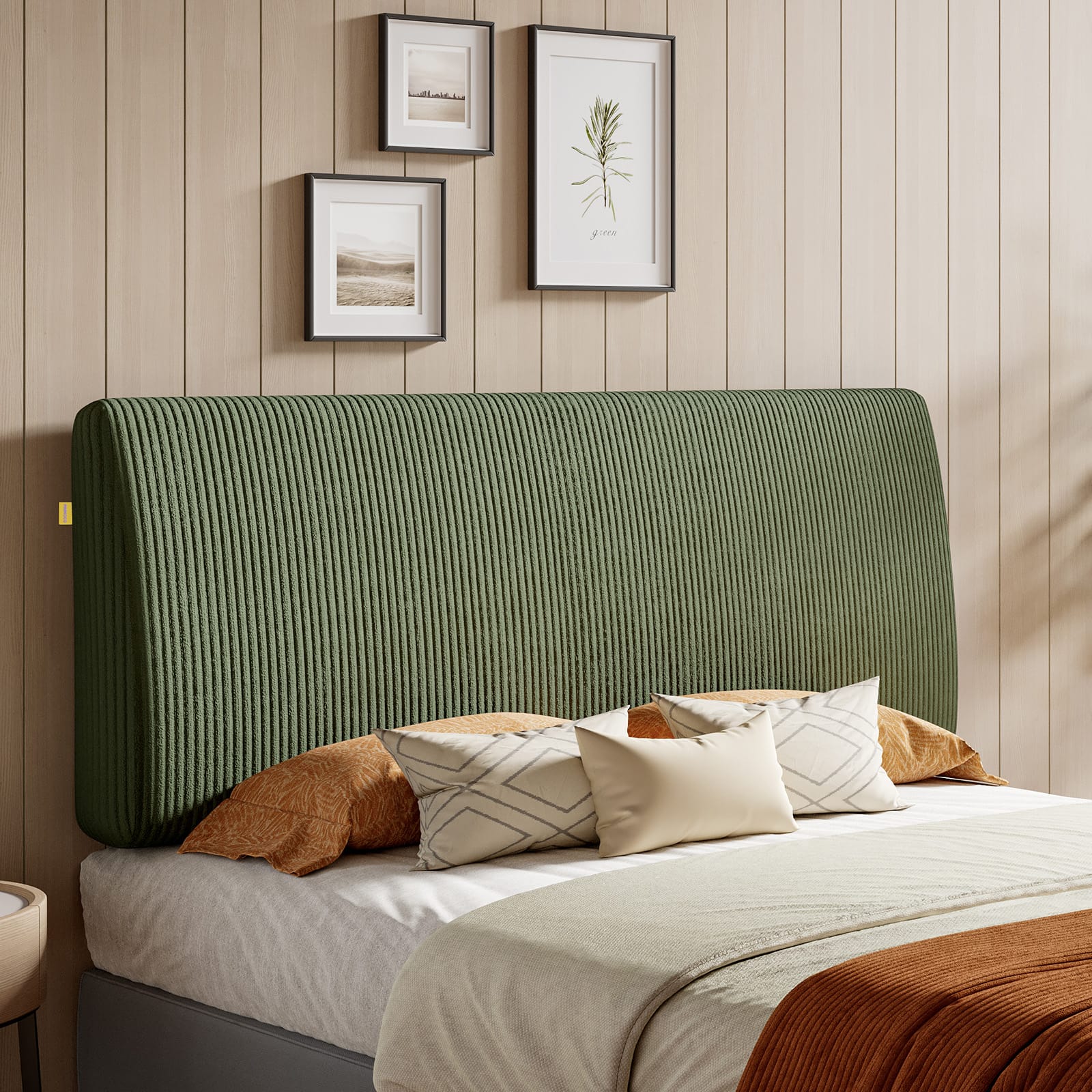 Pinmoco - 6.3“ Thickness Upholstered Headboard Ergonomic Design Headboard - Green