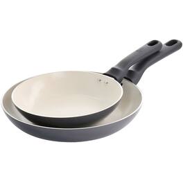 Spice By Tia Mowry - Savory Saffron 2 Piece Ceramic Nonstick Aluminum Frying Pan Set in Grey - Gray