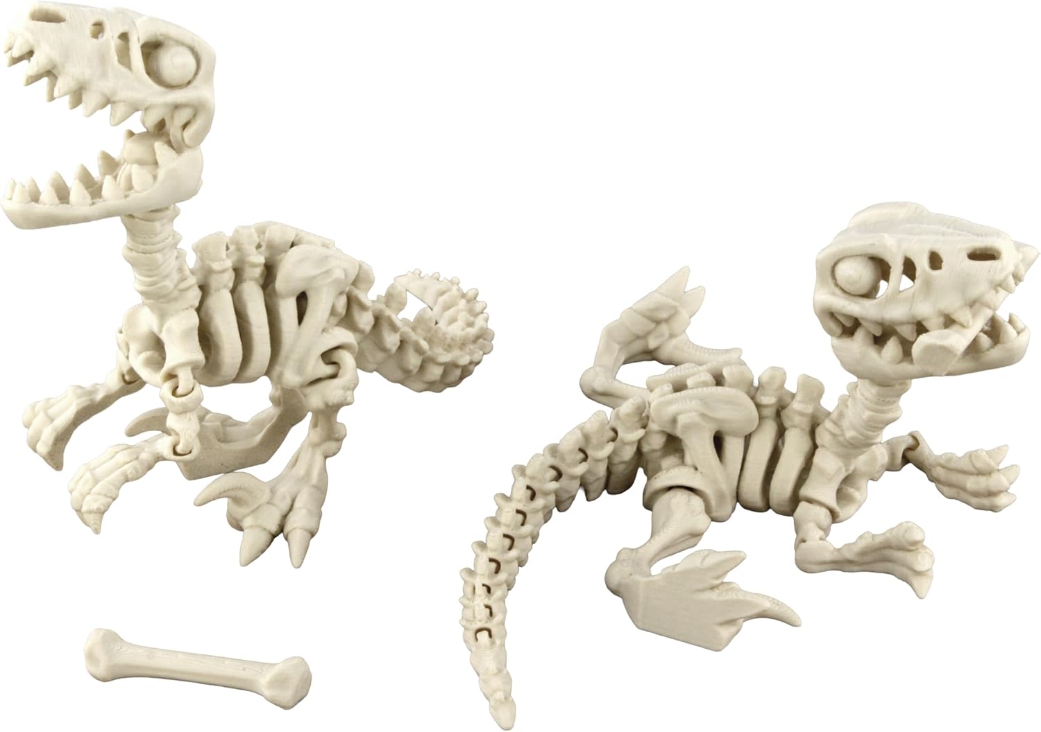 Alt View 4. JuzToys - 5PCS 3D Printed Dinosaur Skeletons T-Rex Triceratops Stegosaurus Velociraptor Spinosaurus Dragon Toys White by PowerTRC - White.