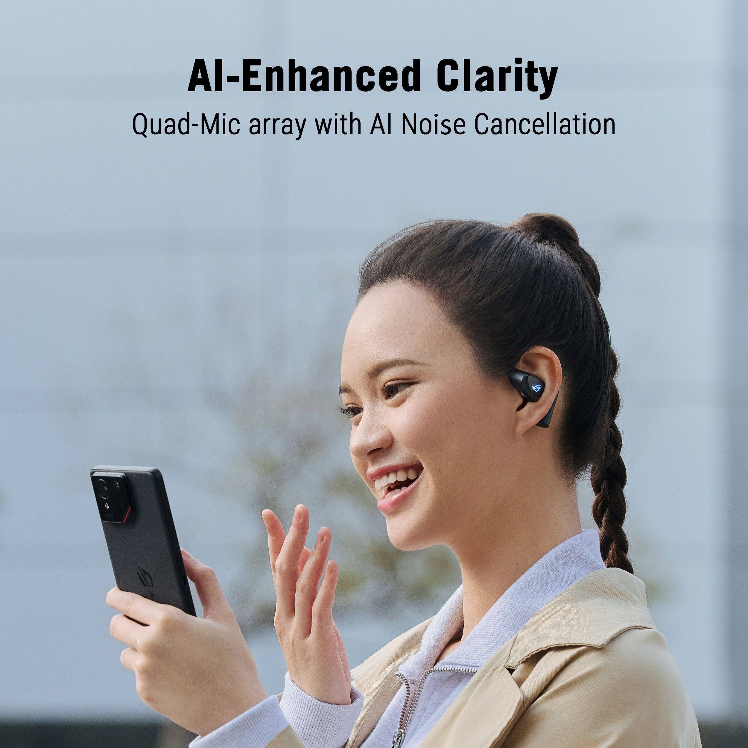 AI-Enhanced Clarity  
Quad-Mic array with AI Noise Cancellation