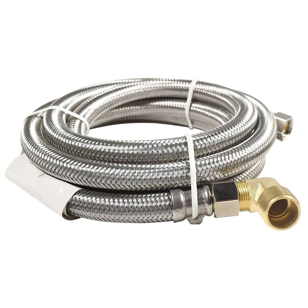 Alt View 4. HQRP - HQRP 6FT Stainless Steel Dishwasher Fill Hose – Universal 3/8" Comp x 3/8" Comp, Burst-Proof, NSF/cUPC.
