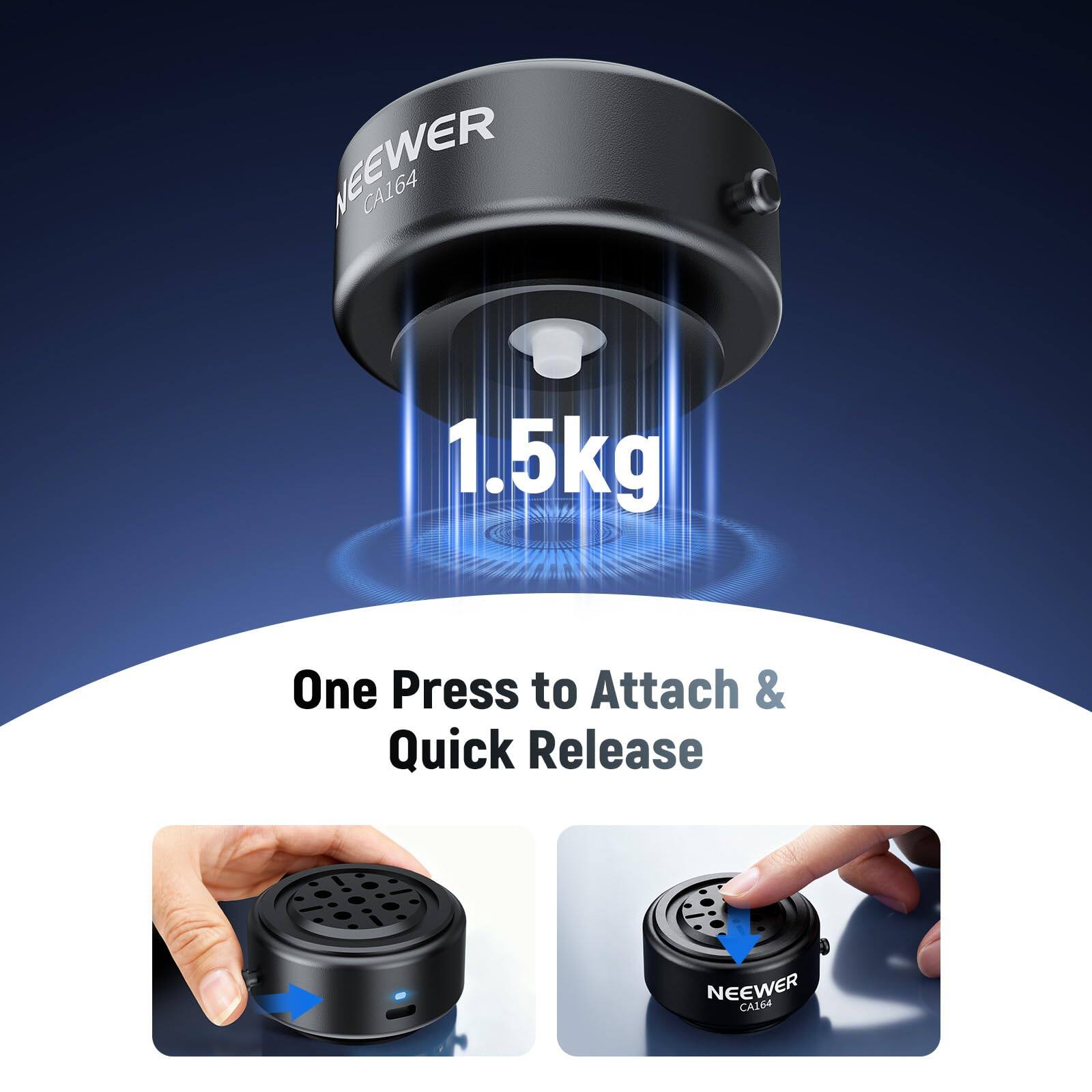NEEWER CA164 1.5kg One Press to Attach & Quick Release