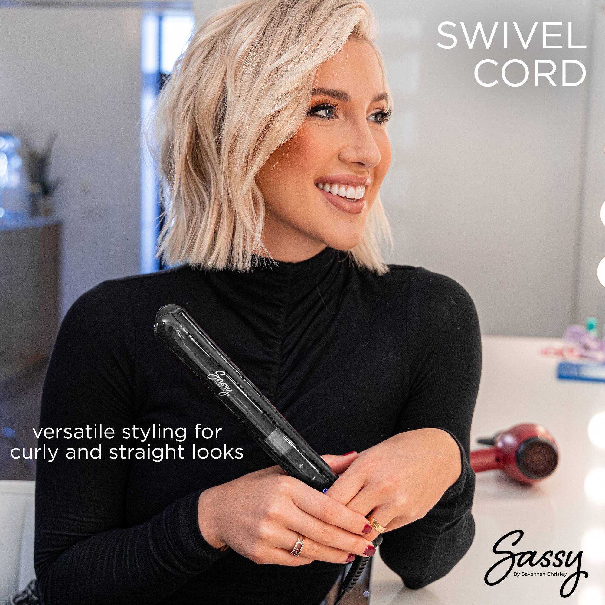 SWIVEL CORD

versatile styling for curly and straight looks

Sassy  
By Savannah Chrisley