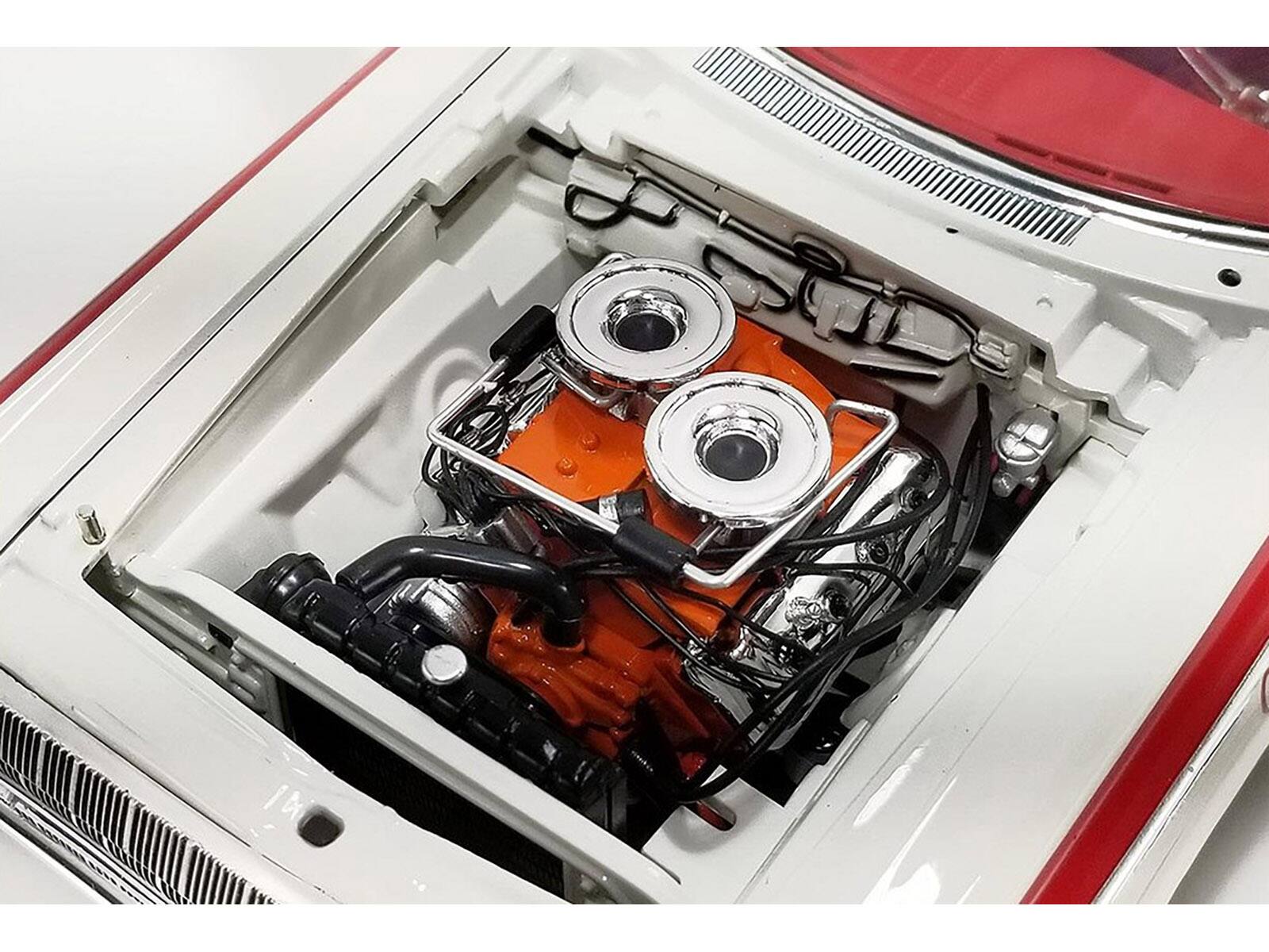 Angle. ACME - 1964 Dodge 330 "Ramchargers" White with Red Graphics and Stripes Limited Edition to 504 pieces Worldwide 1/18 - White And Red.