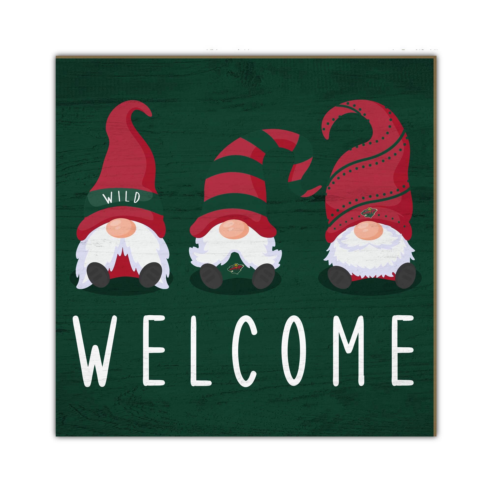 Minnesota Wild 10'' x 10'' Welcome Gnomes Sign
