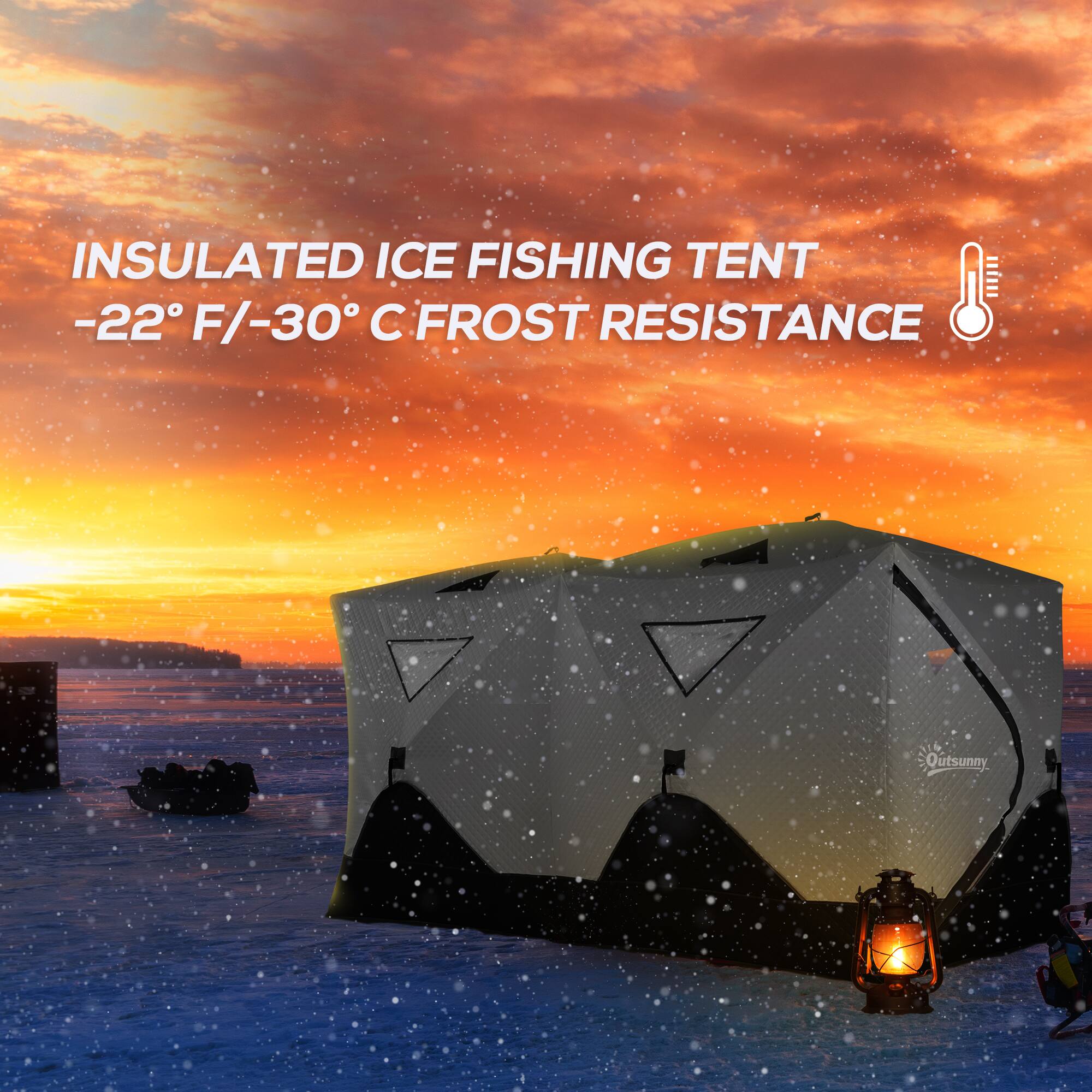 INSULATED ICE FISHING TENT  
-22°F/-30°C FROST RESISTANCE  
Outsunny