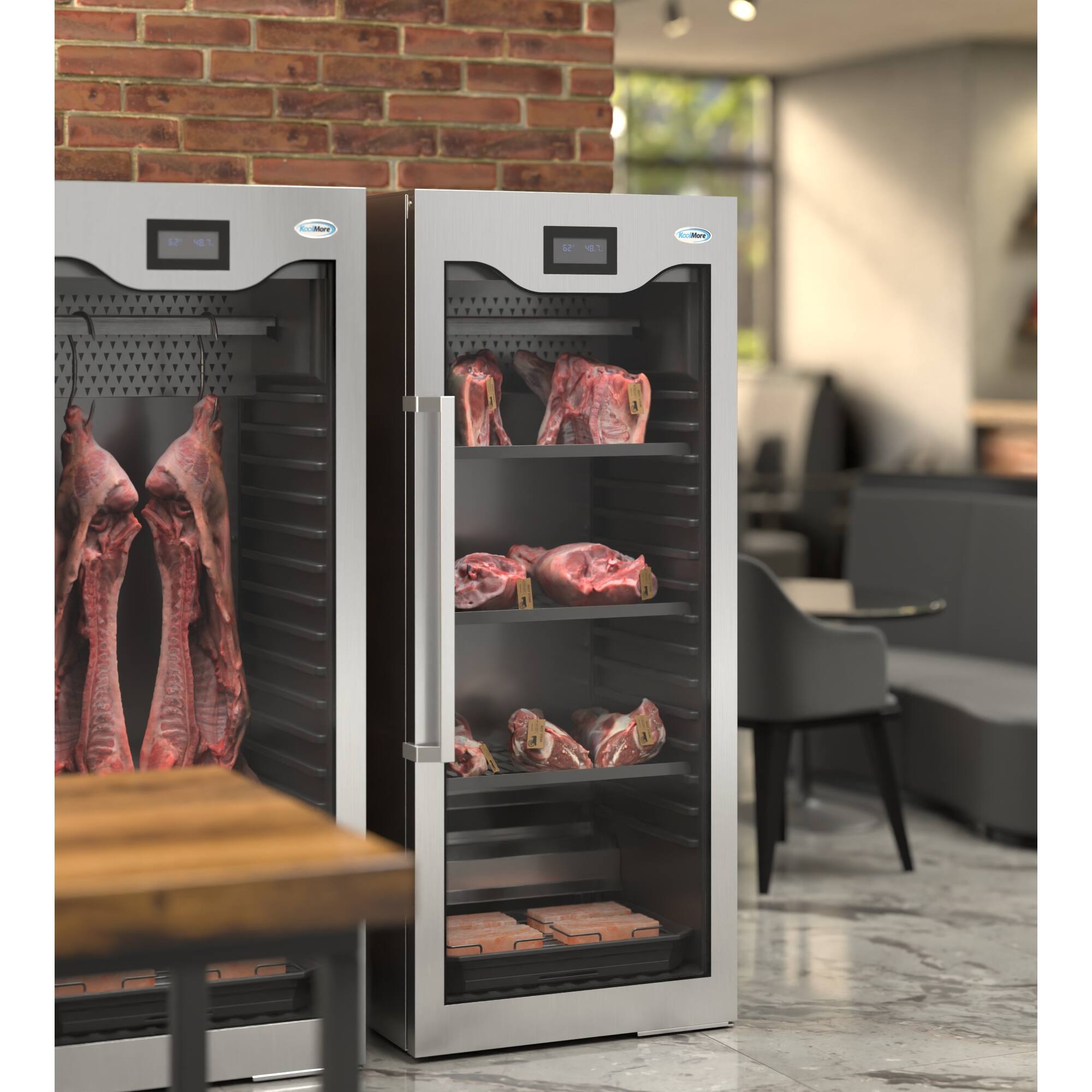 Alt View 1. Koolmore - 27.5 in. Commercial Dry Ager Refrigerator for Meat Featuring Hanging Rack with Hooks, 17 Cu. Ft. - Stainless-Steel.