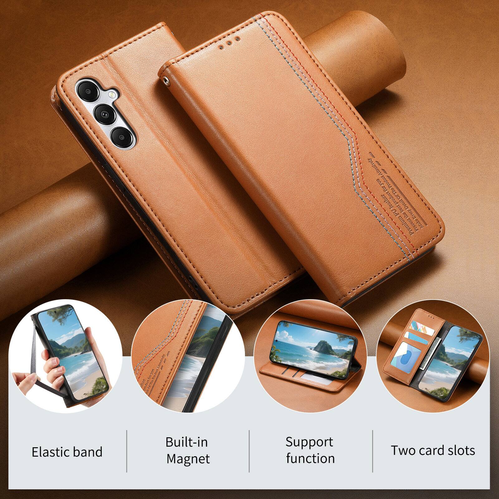 - Elastic band
- Built-in Magnet
- Support function
- Two card slots