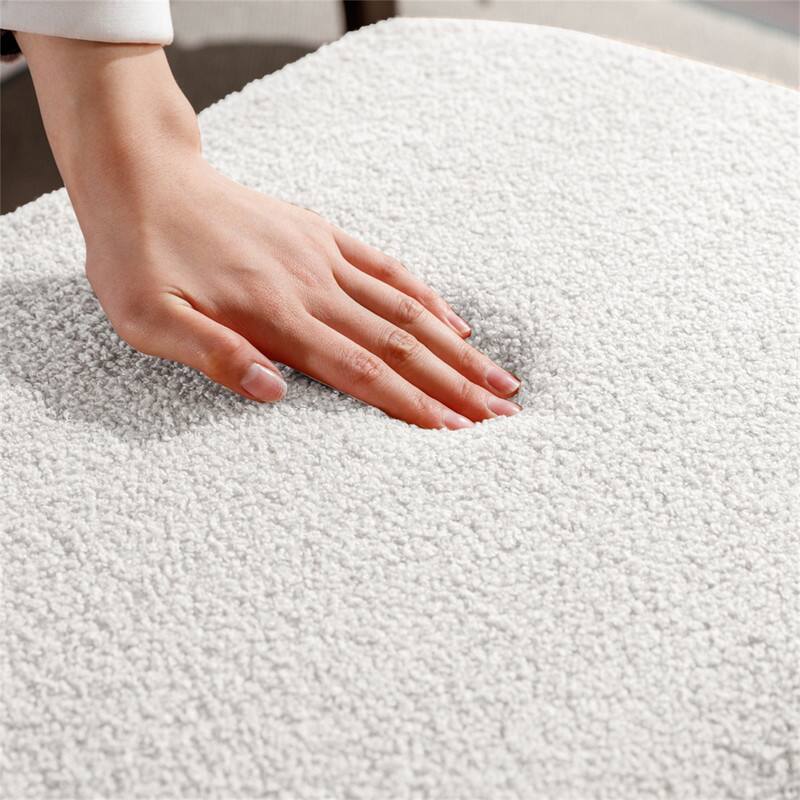 Alt View 10. HTUTWOO - Storage Ottoman Bench for Bedroom - Faux Fur Upholstered Bench with Gold Legs, Padded Storage Bench for Living Room - Ivory.