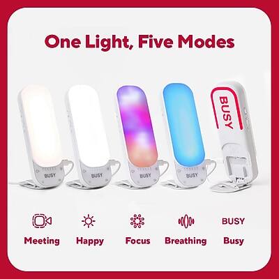 One Light, Five Modes

- Meeting
- Happy
- Focus
- Breathing
- Busy