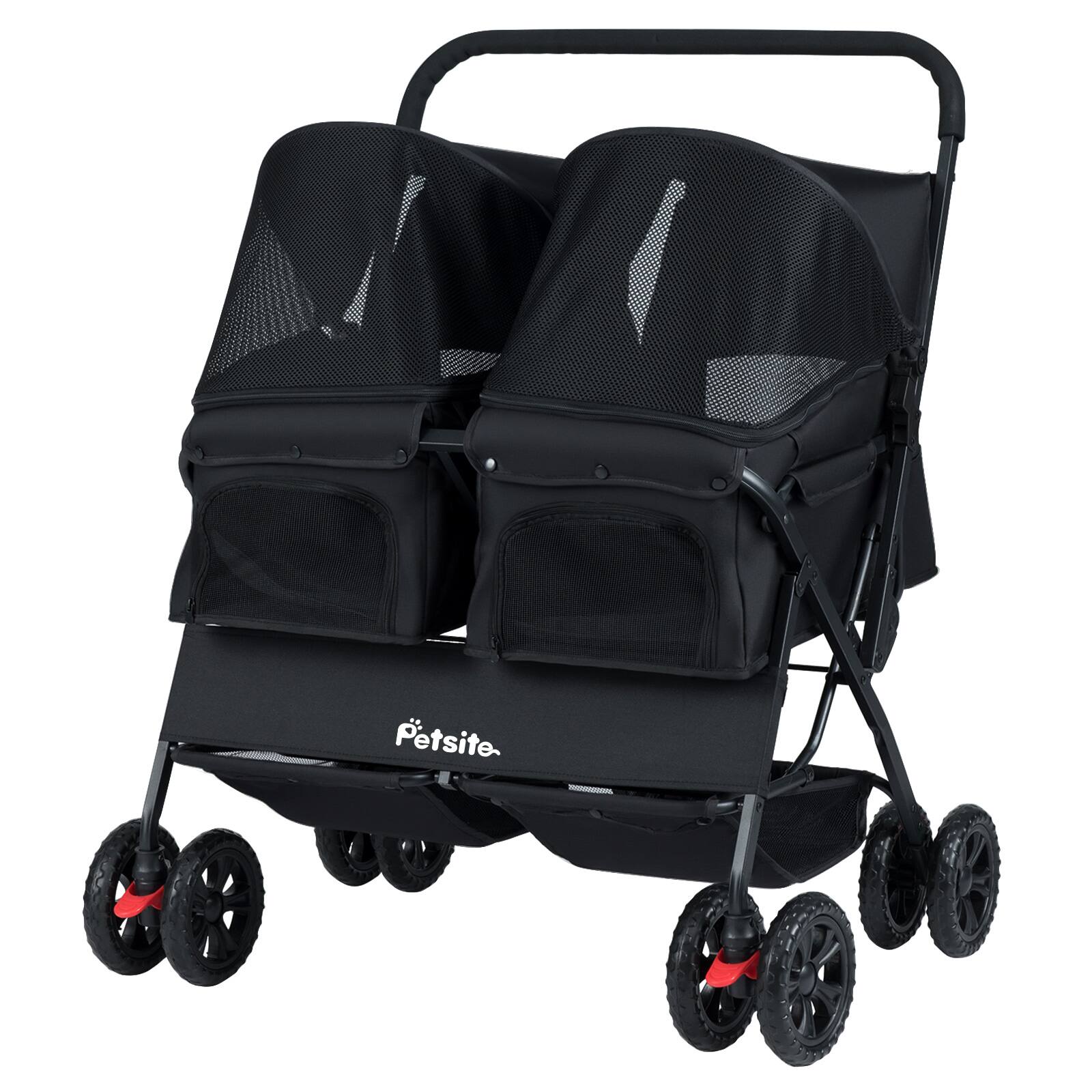 Alt View 9. Gymax - Gymax Double Pet Stroller w/ 2-seater Carrier Adjustable Sunshade Removable Pad.