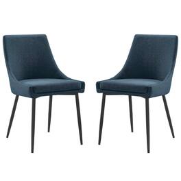 Viscount Upholstered Fabric Dining Chairs Set of 2 by Modway - Blue
