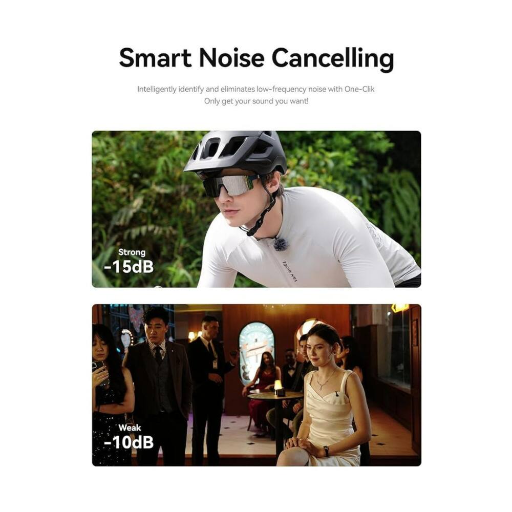 Smart Noise Cancelling

Intelligently identify and eliminates low-frequency noise with One-Click  
Only get your sound you want!

Strong  
-15dB

Weak  
-10dB
