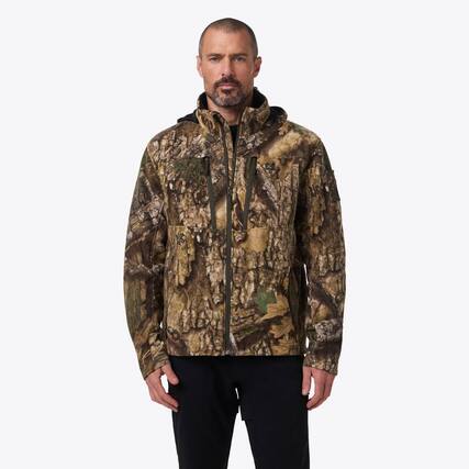Front. Mobile Warming - Men's APX Heated Fleece Camo Heated Jacket - APX Camo.