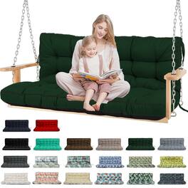 Chateau Abodes - Outdoor Bench Cushion for 2-3 Seater Swing, Patio Sofa & Furniture - Waterproof Replacement Seat with Backrest - Dark Green