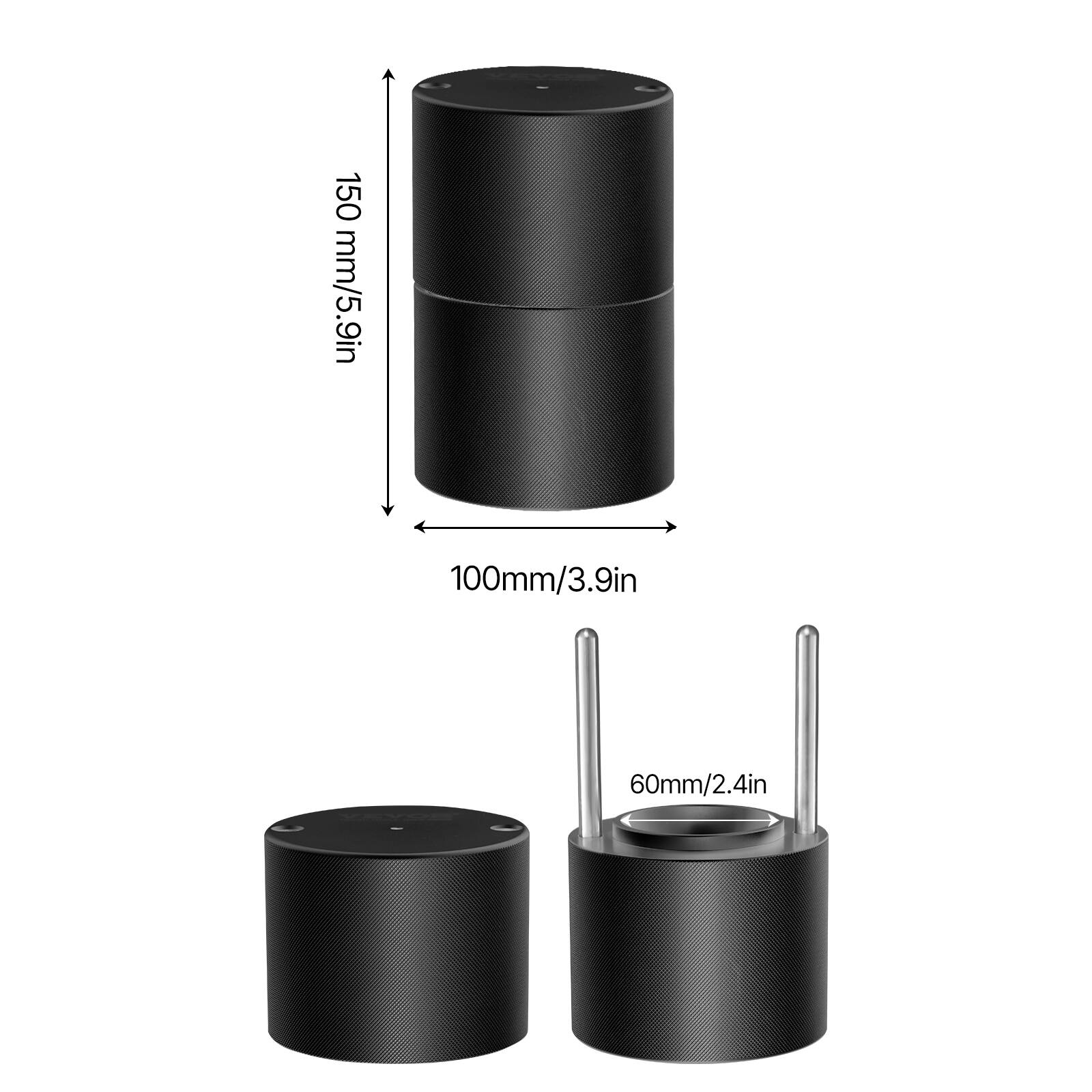 150 mm/5.9 in  
100 mm/3.9 in  
60 mm/2.4 in