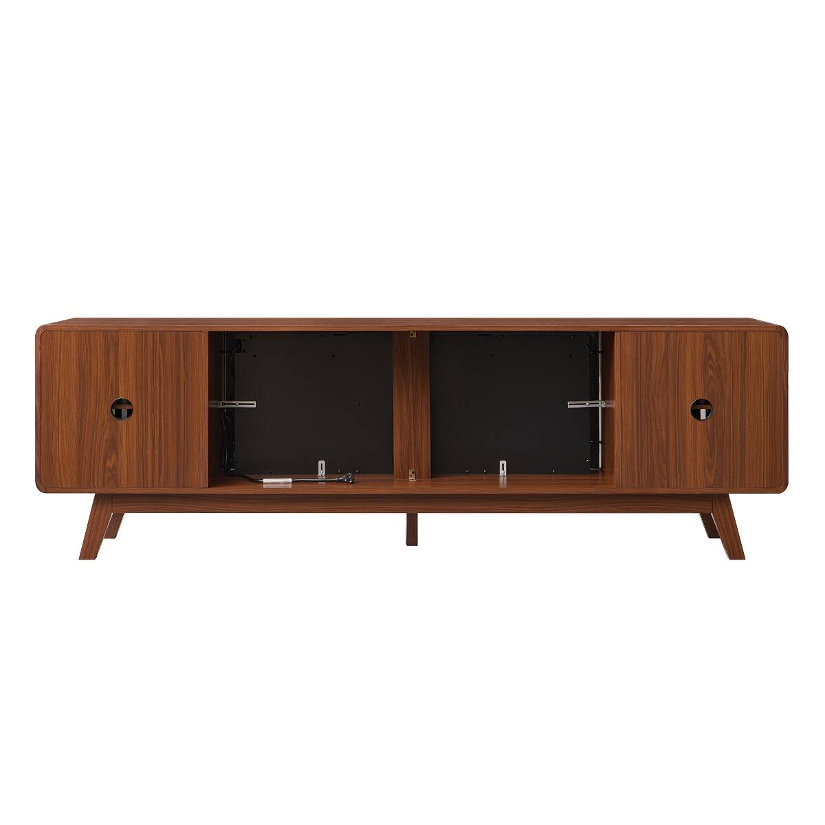 Alt View 1. Loheer - Loheer 78 inch electric fireplace tv stand for 85 inch tv, Walnut - Walnut.