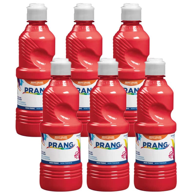 Prang - Ready-to-Use Tempera Paint Red 16 oz Pack of 6