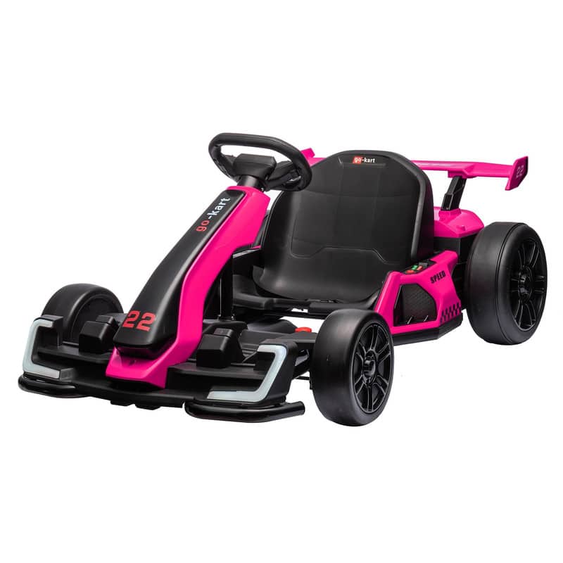 Jojoka - 24V Electric Go Kart for Kids，Powerful Drift Kart with Adjustable Seat