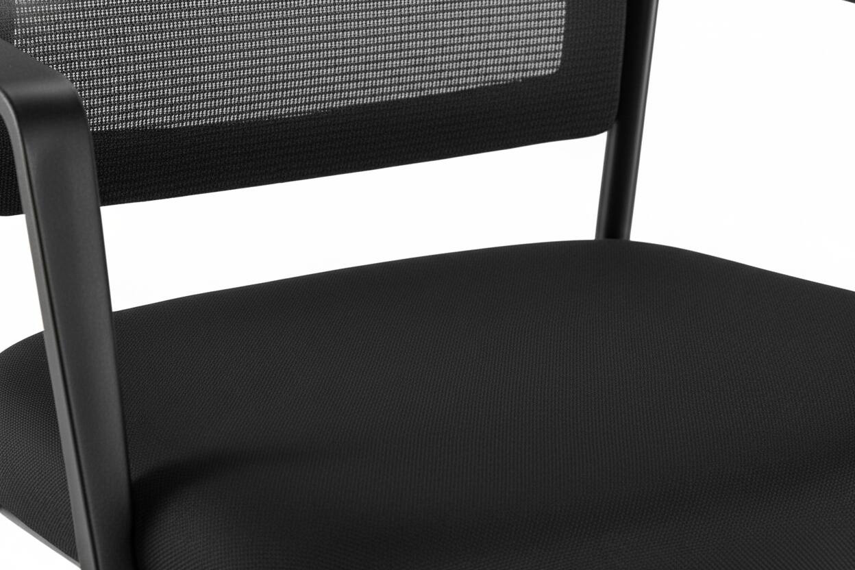 Left. AOITUN - Mesh Back Stacking Arm Chairs Set of 2,Upholstered for Comfortable Daily Use - Black.