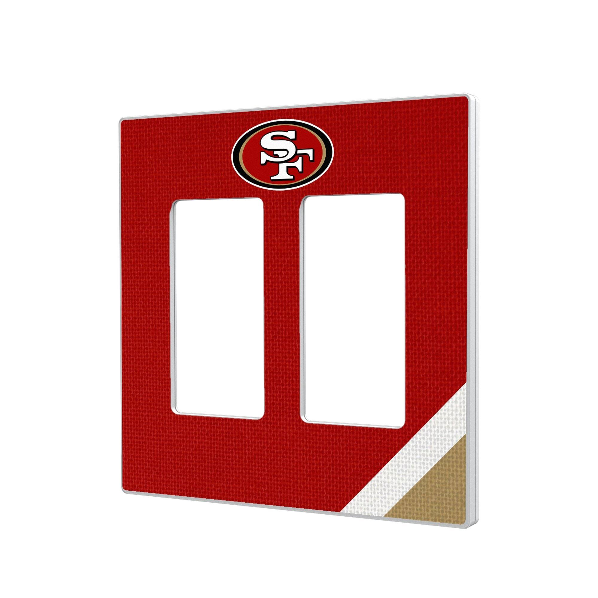 Keyscaper - San Francisco 49ers Diagonal Stripe Double Rocker Light Switch Plate - Multicolor price history on PriceWatchPro