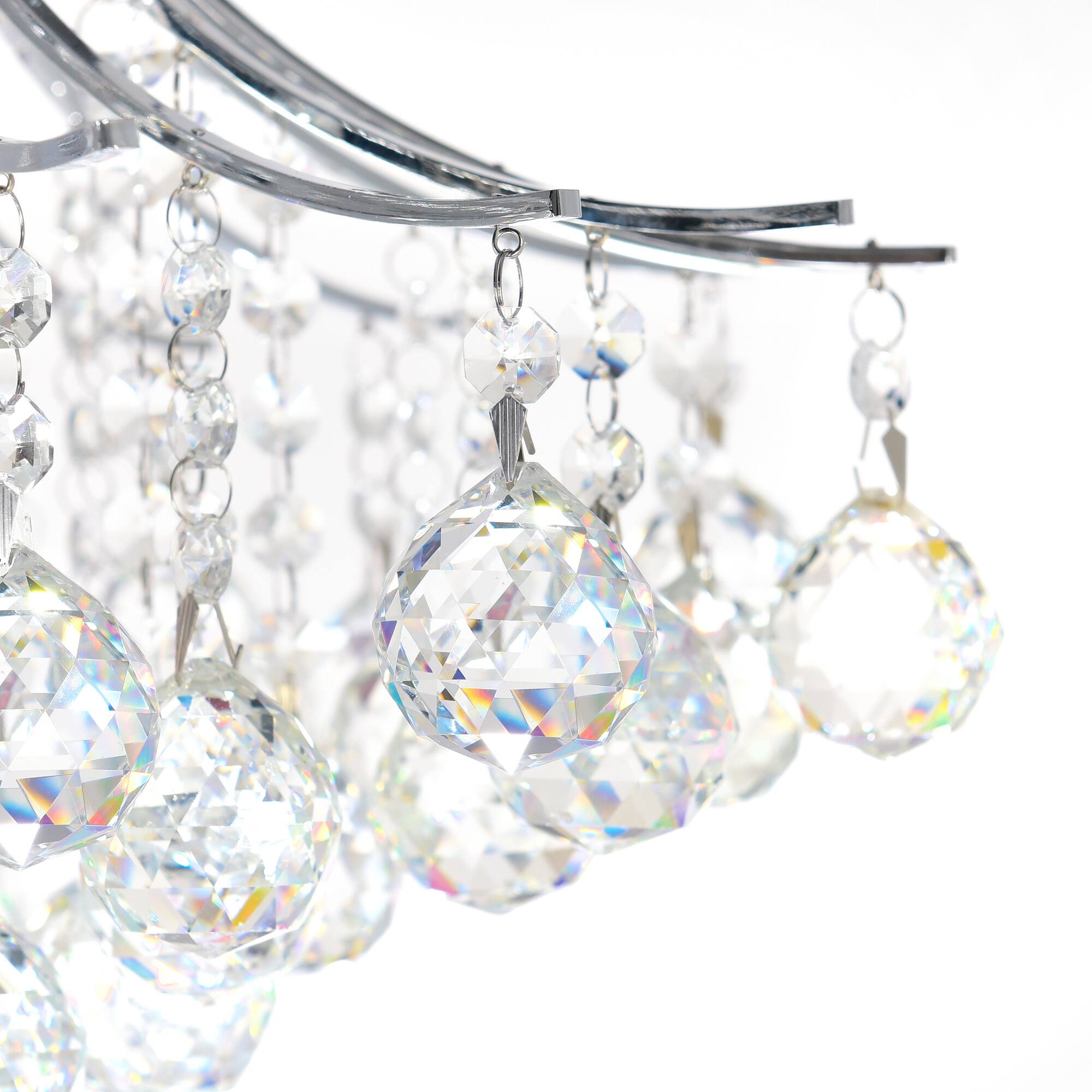 Left. CWI Lighting - Princess 6 Light Flush Mount With Chrome Finish - Chrome.