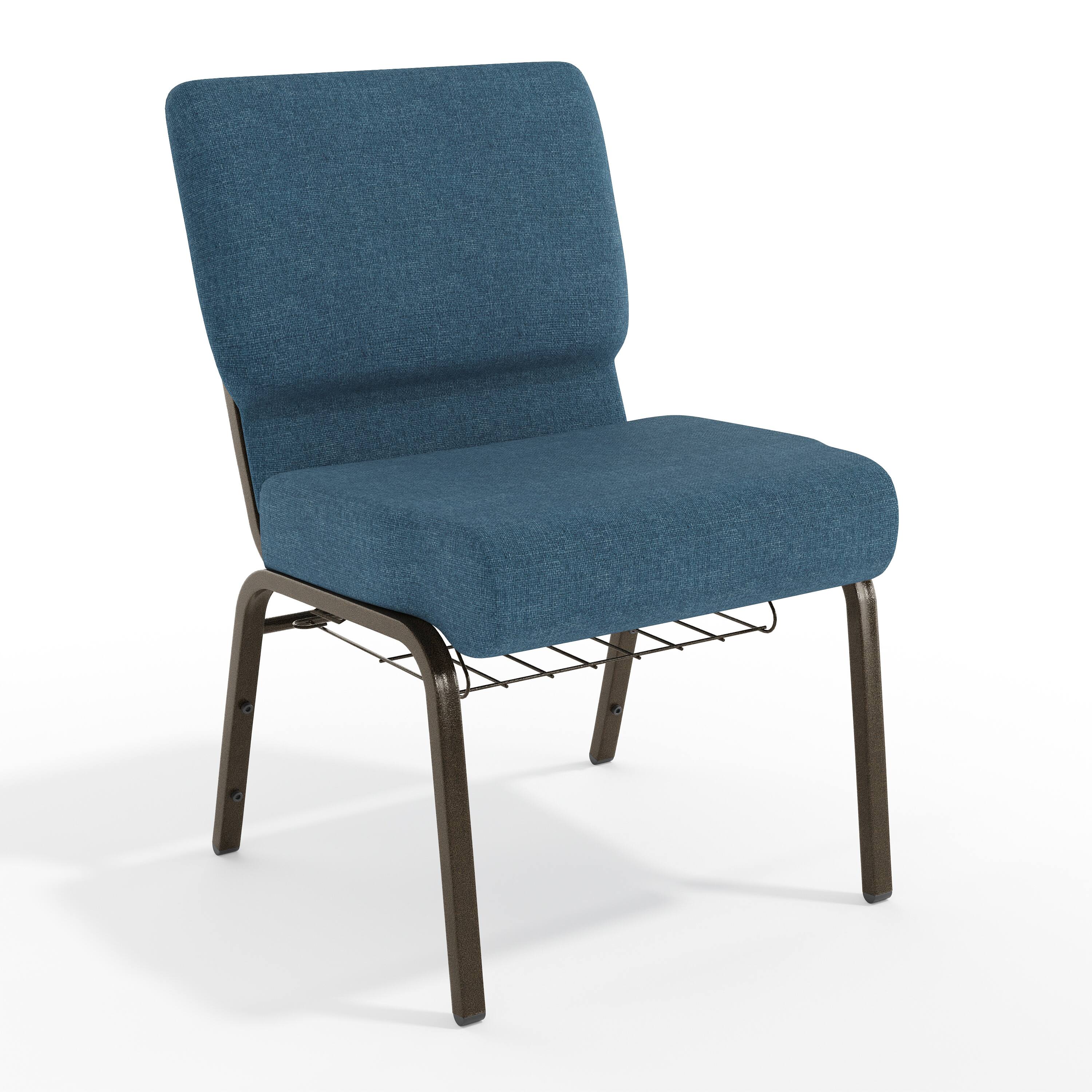 Blue Fabric/Gold Vein Frame