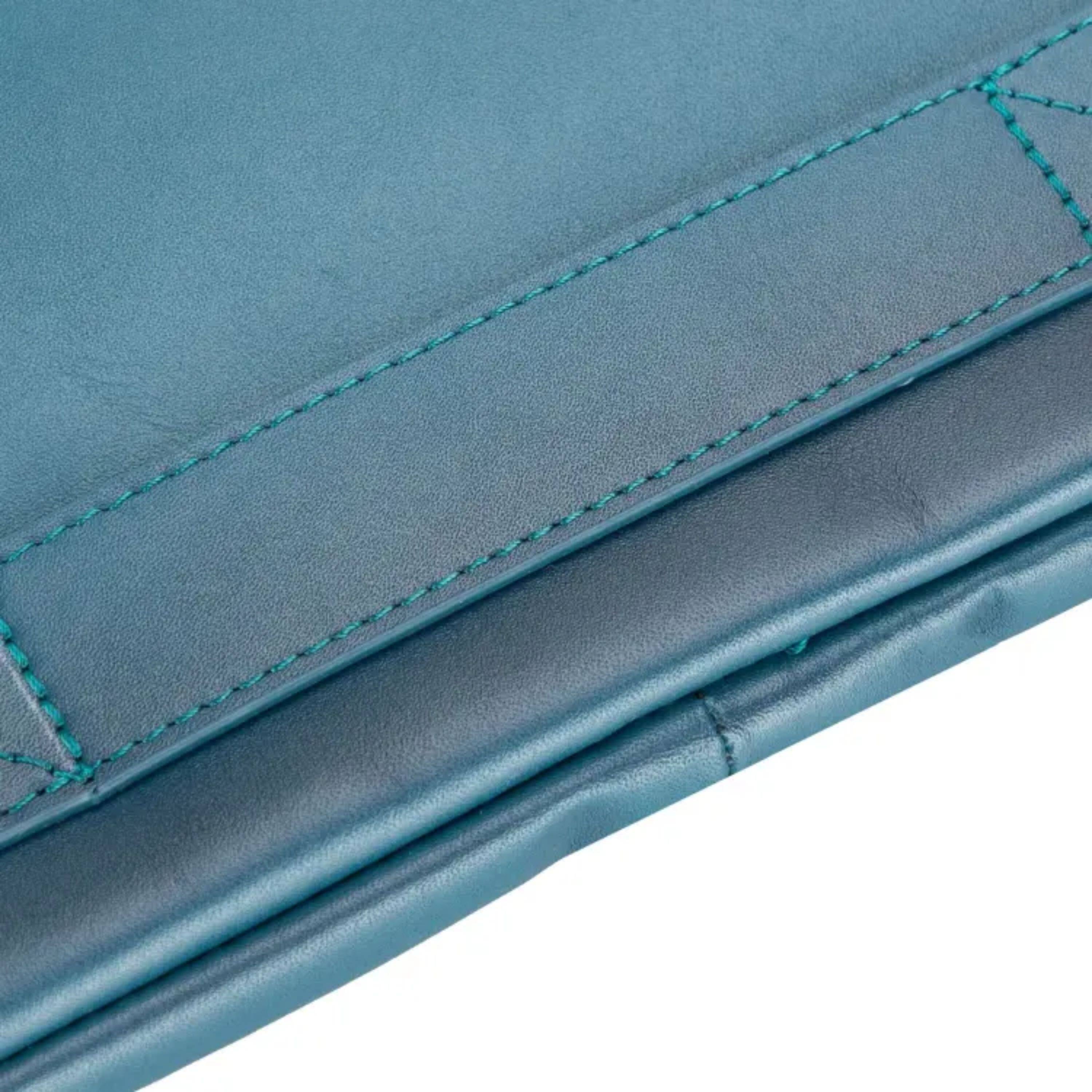 Back. Kitcheniva - 15" Leather Tablet Case Sleeve For iPad MacBook Blue - Blue.