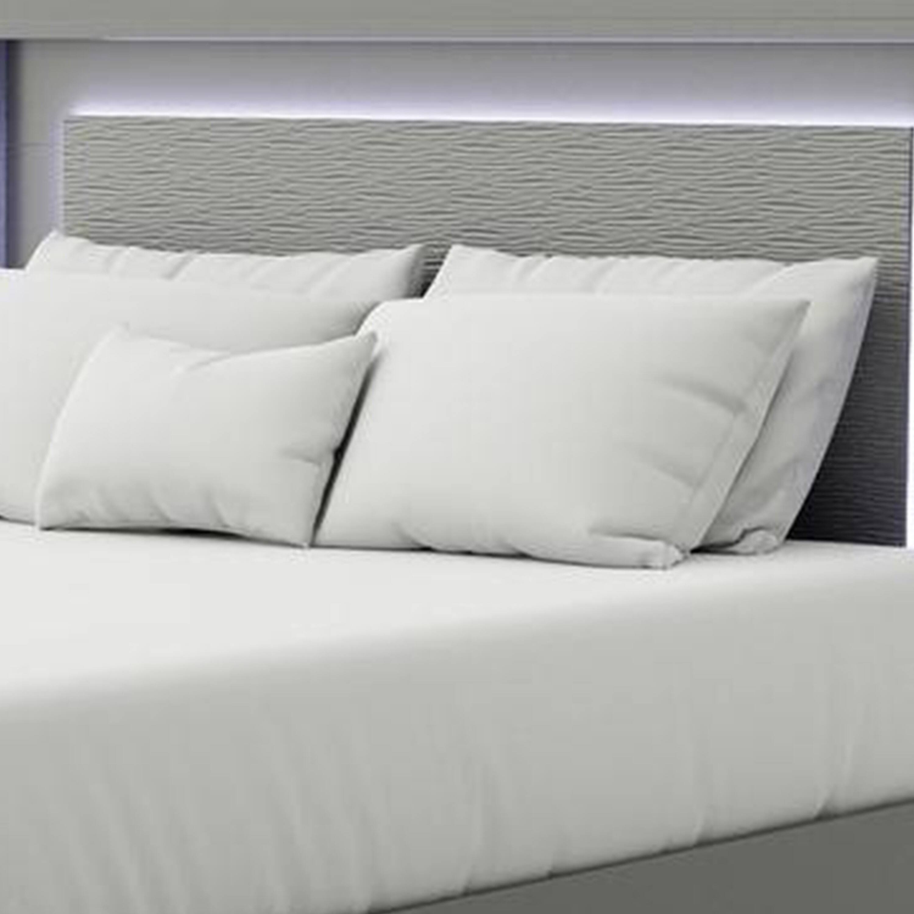 Alt View 1. Manhattan Lane - Aliso Queen Size Bed, LED Panel Headboard, Modern Metallic Gray - Metallic Gray.