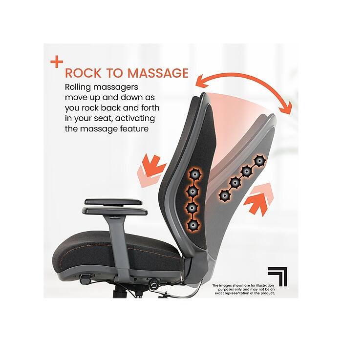 + ROCK TO MASSAGE  
Rolling massagers move up and down as you rock back and forth in your seat, activating the massage feature  

The images shown are for illustration purposes only and may not be an exact representation of the product.