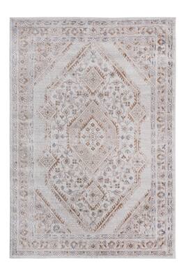 TinyHomie - Collection 6X9 /Ivory/Bordered Non-Shedding Living Room Bedroom Dining Office Stylish and Stain Resistant Area Rug - Cream