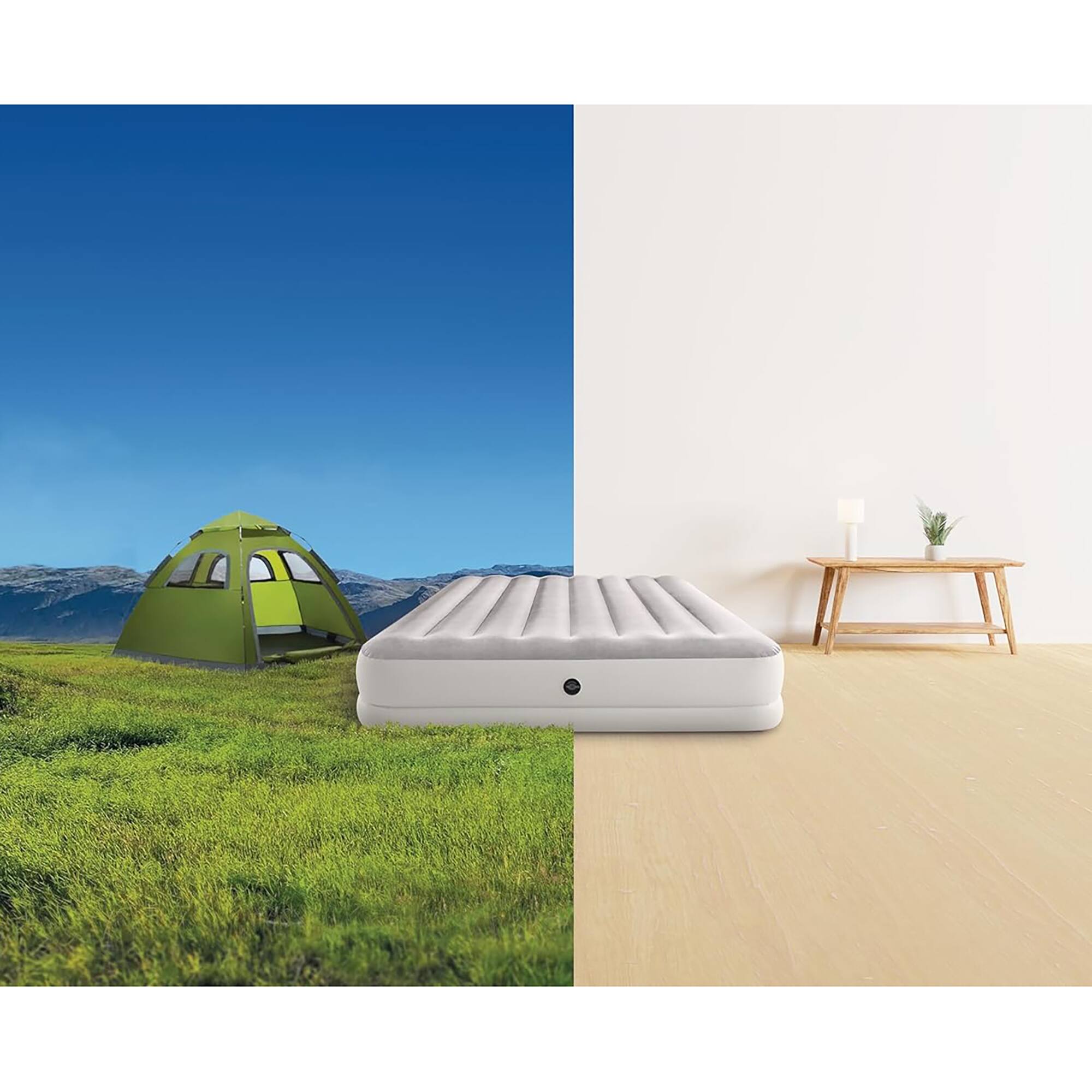 Alt View 3. Intex - Dura-Beam Prestige Air Mattress - Queen - 12" Height, Quickfill USB Air Pump Included, 600lb Cap - White.