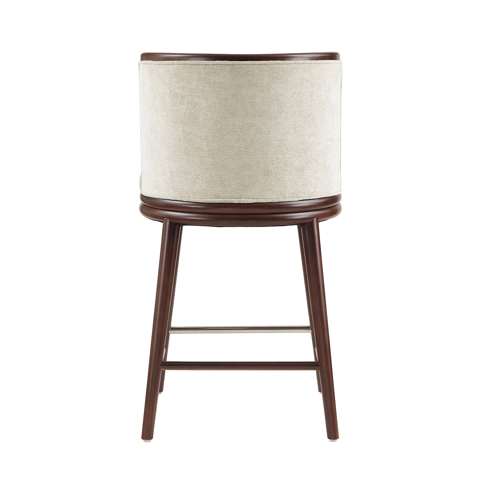 Alt View 4. Manhattan Comfort - Evalyn Modern Wood Upholstered Counter Stool - Cream.